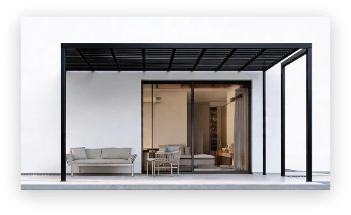 Pergola pripevnená o fasádu